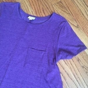 LuLaRoe Solid Purple Polyester Cotton Carly High Low Swing Dress Sz Small